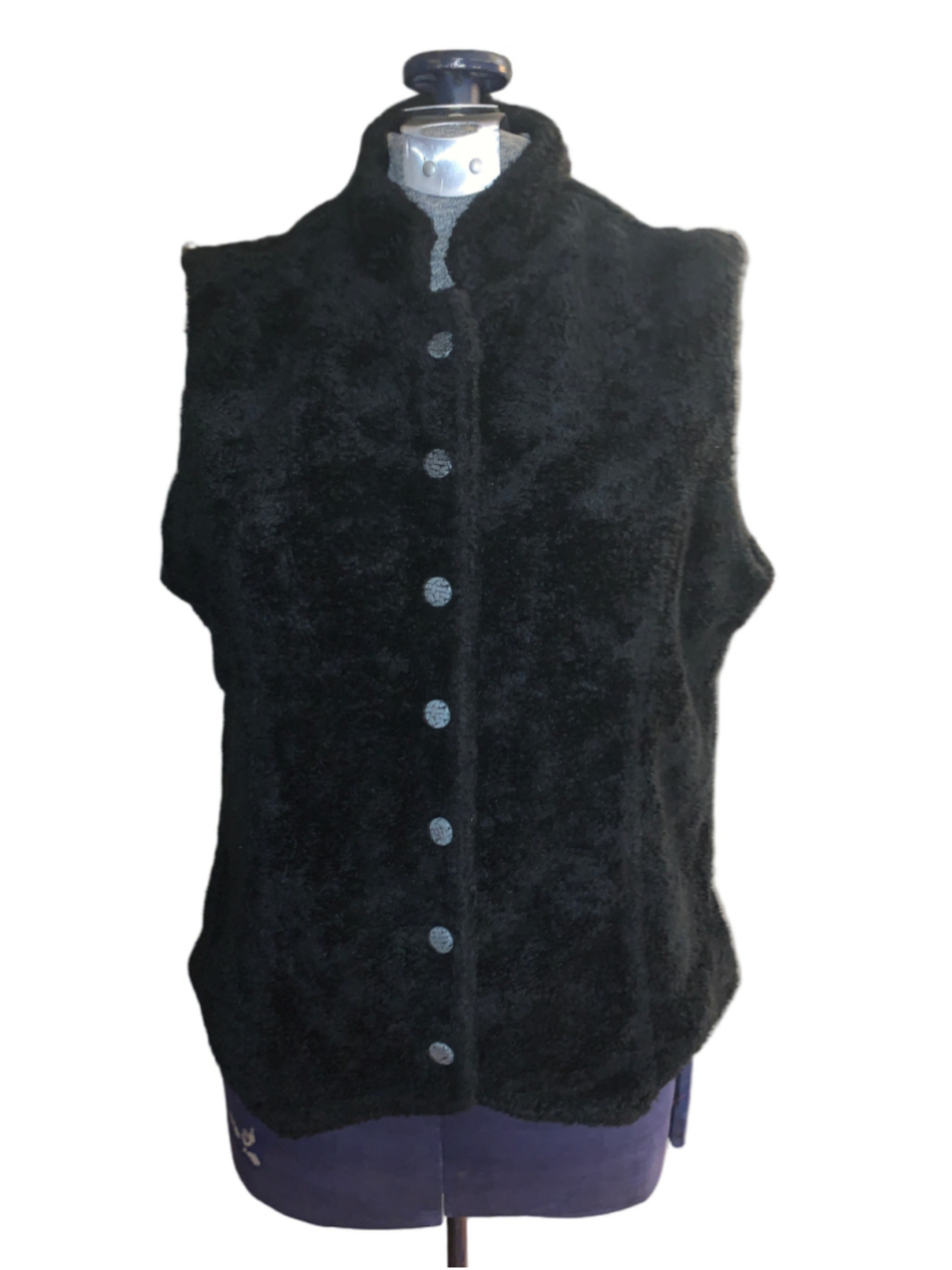 Women's BaLance Black Faux Fur Vest Size M